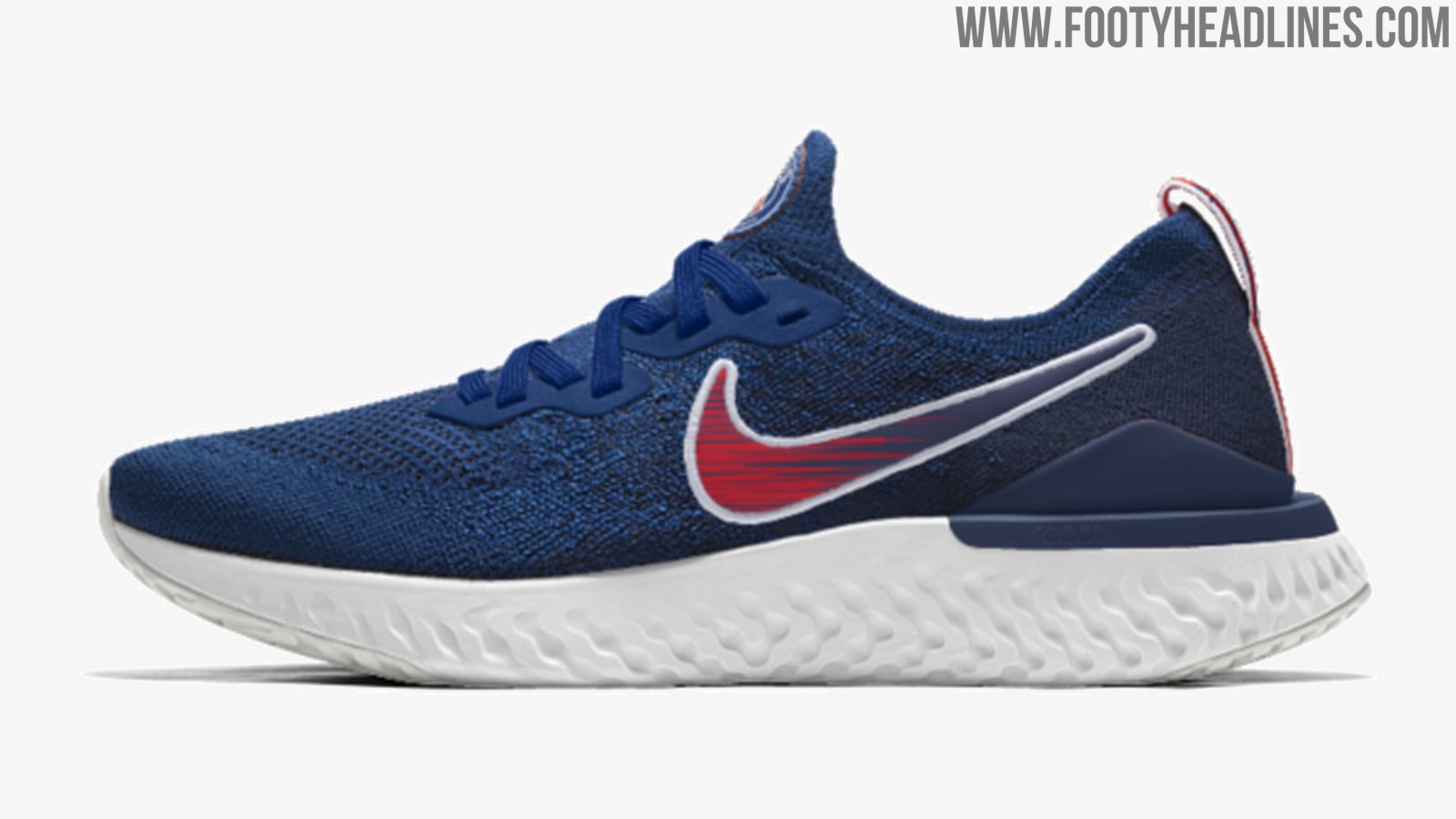 Navy blue and top red nike shoes